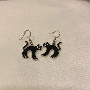 Black cat earrings